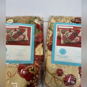 Martha’s Stewart Antique Floral Patchwork Quilted Standard Shams Lot Of 2